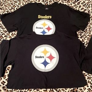 Pittsburgh Steelers NFL Proline Fanatics T-Shirt Lot Of 2  Long/Short Sleeve SzL